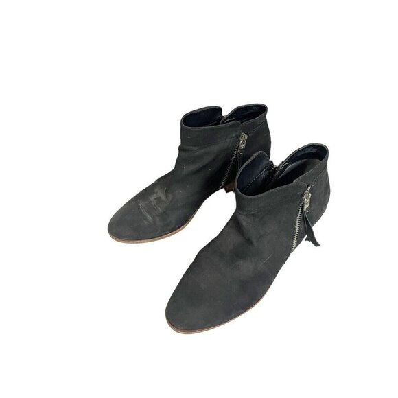 Sam Edelman Shoes Womens Size 8.5 Packer Black Suede Zip Ankle Booties - Picture 2 of 5